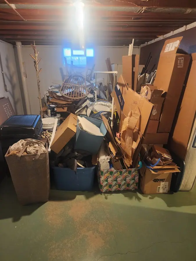 Roll-off dumpster container at job site for Construction Dumpster Rental in Wallington